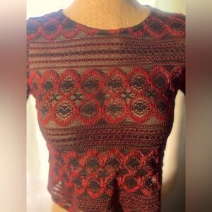 Red & Black Crop Top